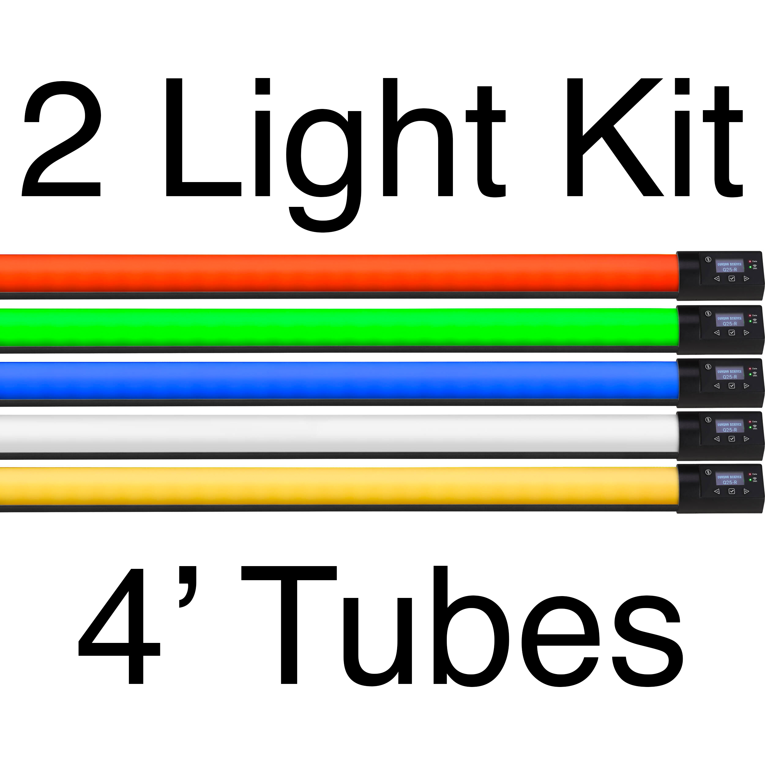 Quasar Science Q50-R Q-LED-R 4' Rainbow Linear LED Lamp with RGBX, Single